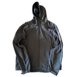 ESDY‎ Outdoor Tactical Full Zip Hooded Jacket Soft Shell Charcoal Gray Size 3XL
